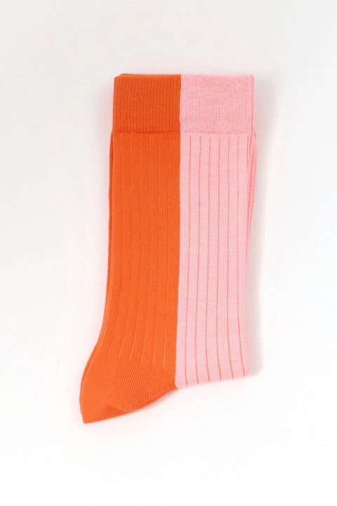 Sokken 'Maro' - oranje-rood/roze