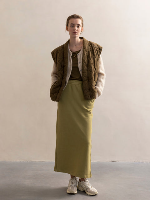 Quilted jacket (mouwloos) - dark moss