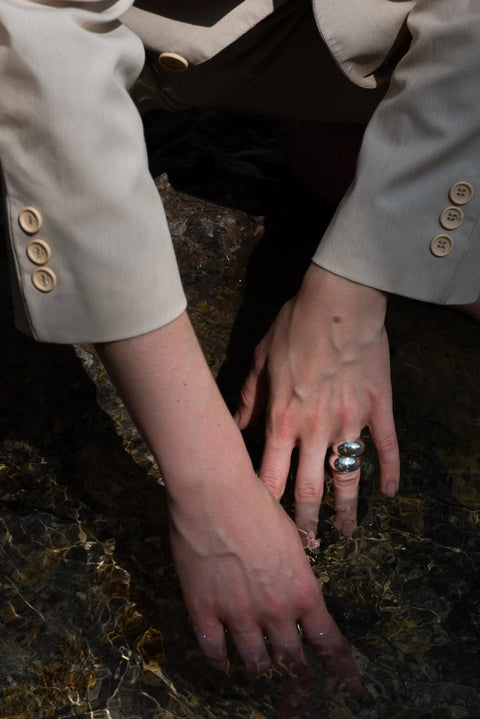 Half Moon ring - zilver