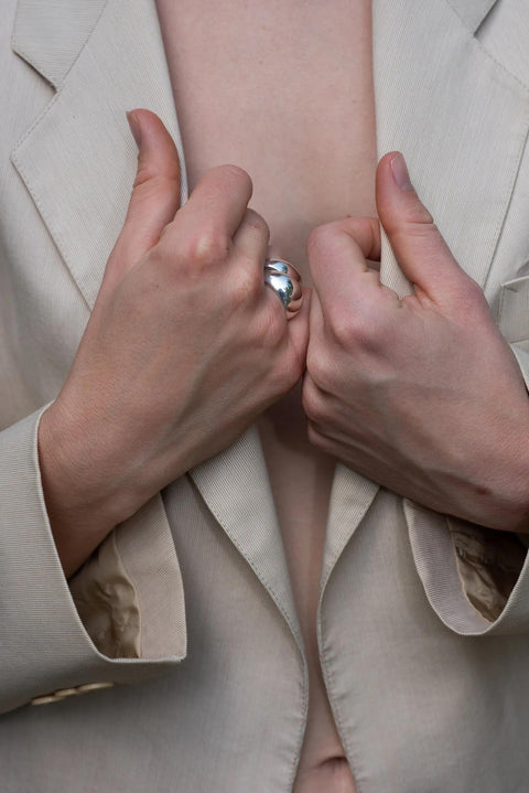 Half Moon ring - zilver