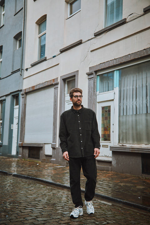 Uniseks broek uit ribfluweel - Pirate Black