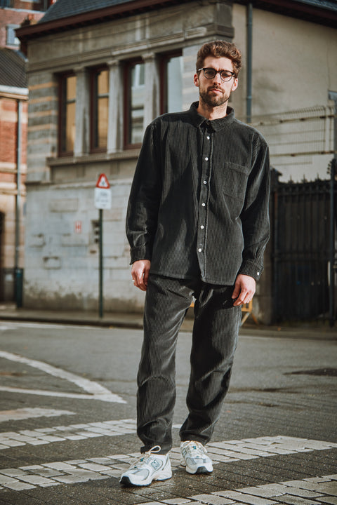 Uniseks broek uit ribfluweel - Pirate Black