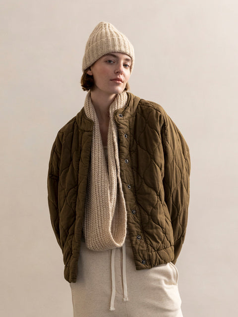 Quilted jacket - dark moss