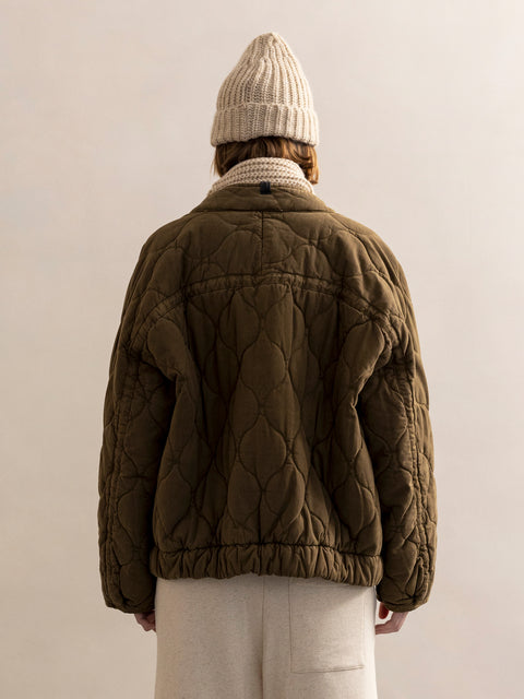 Quilted jacket - dark moss