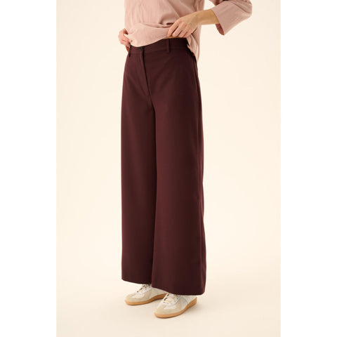 Broek 'Phelia' solid tailoring - aubergine