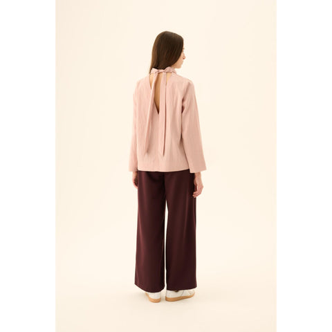 Broek 'Phelia' solid tailoring - aubergine