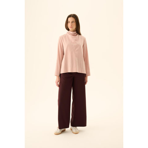 Broek 'Phelia' solid tailoring - aubergine