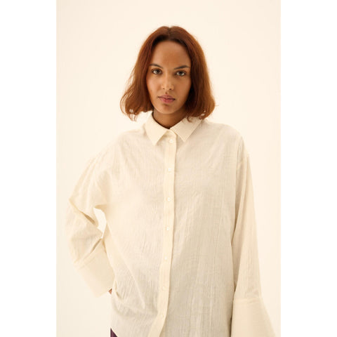 Hemd 'Sumiko' light jacquard - eggshell