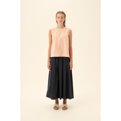 Mouwloze bloes 'Sharren' - beige rose