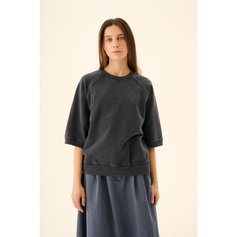 Sweater 'Tilly' jersey cotton - faded ink blue