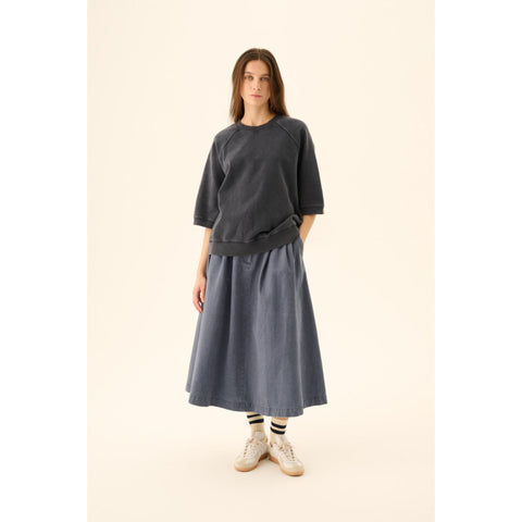 Sweater 'Tilly' jersey cotton - faded ink blue