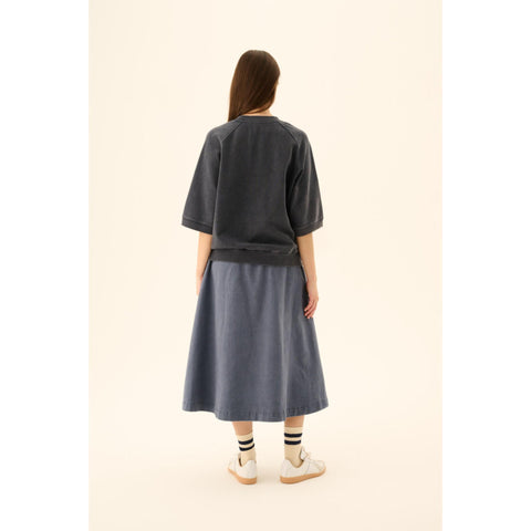 Sweater 'Tilly' jersey cotton - faded ink blue