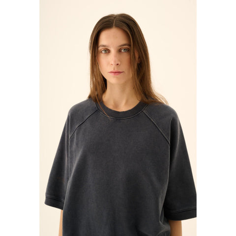 Sweater 'Tilly' jersey cotton - faded ink blue