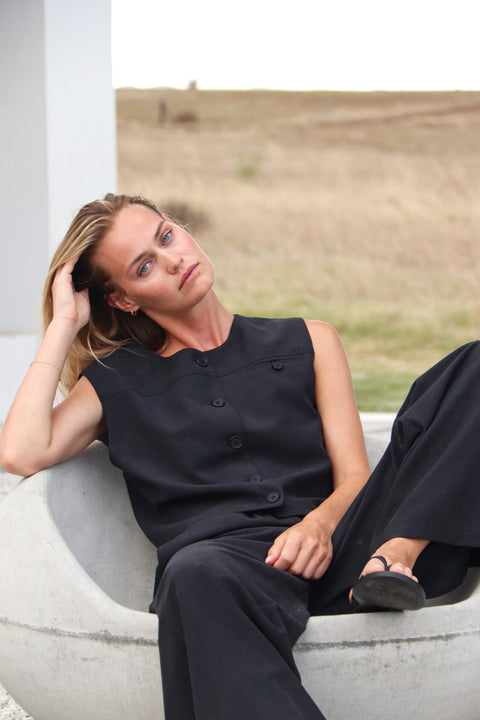 Mouwloos vestje 'Masey' - antraciet