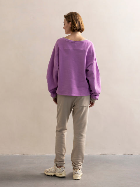 Sweater - bright lilac (100% biokatoen)
