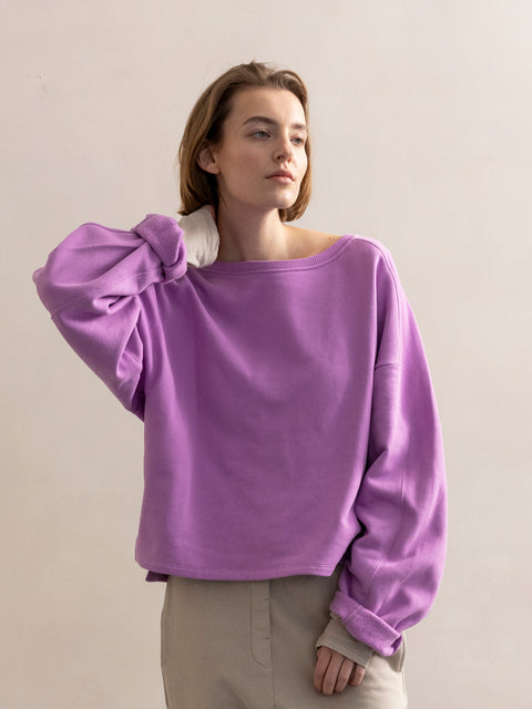 Sweater - bright lilac (100% biokatoen)