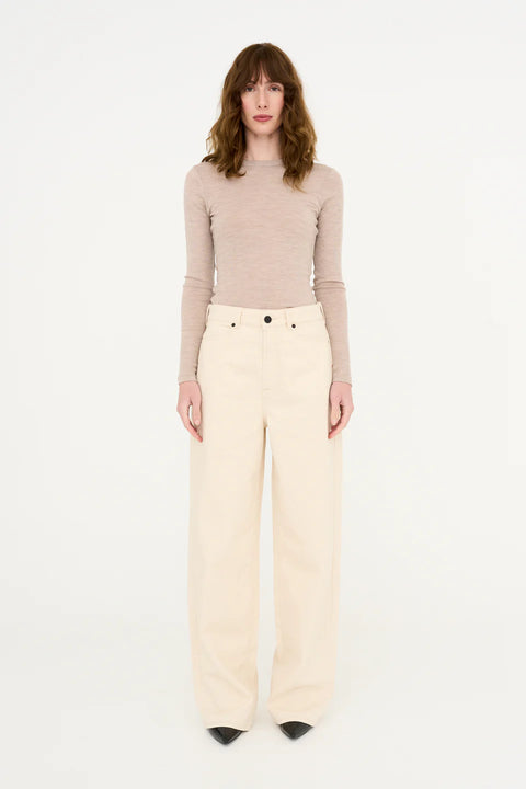 Duurzaam Denim: Kaia slung jeans - ecru