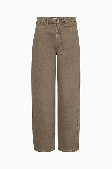 Duurzaam Denim: Kaia slung jeans - khaki antique dye