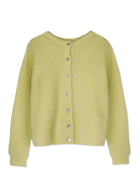 Two-way knit cardigan - zesty lime