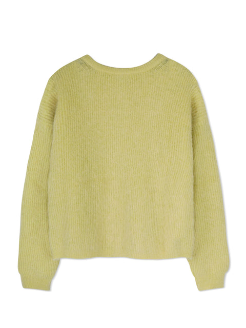 Two-way knit cardigan - zesty lime