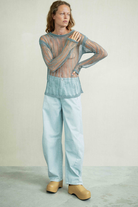 Broek 'Wynn' wash denim - ocean