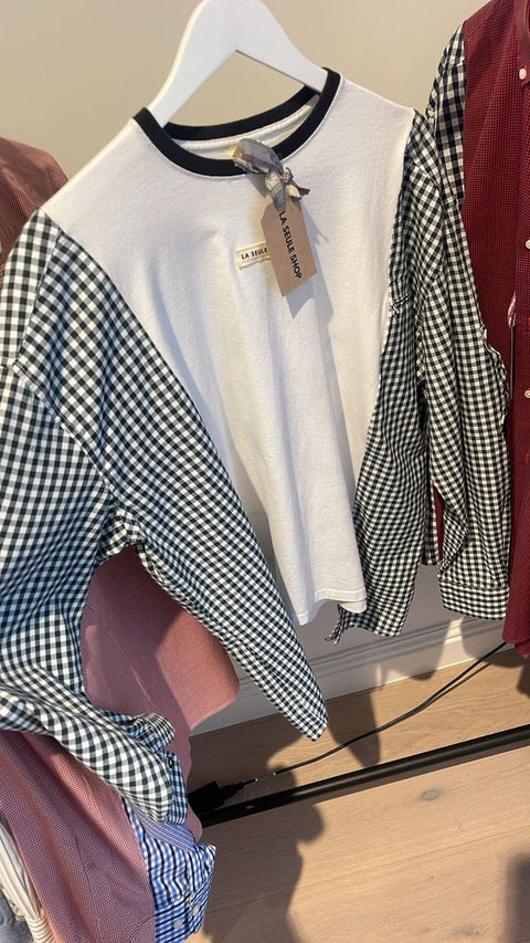 Shirt: pièce unique ( groen-witte ruitjes )