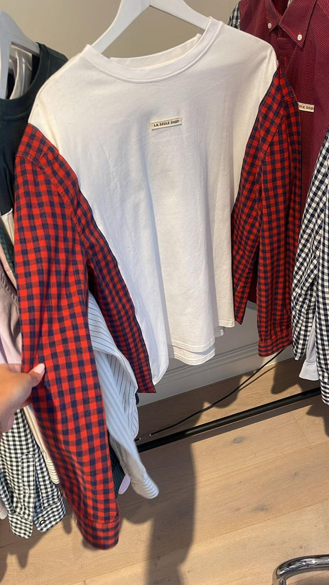 Shirt: pièce unique ( blauw-rode ruitjes )
