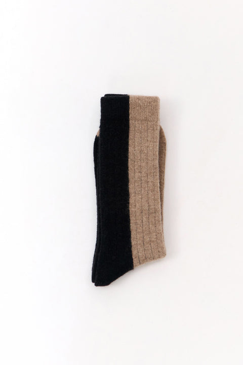 Bicolor Wool Socks - zwart
