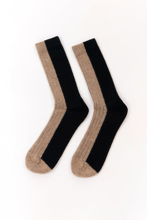Bicolor Wool Socks - zwart
