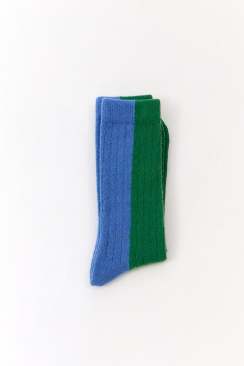 Bicolor Wool Socks - groen