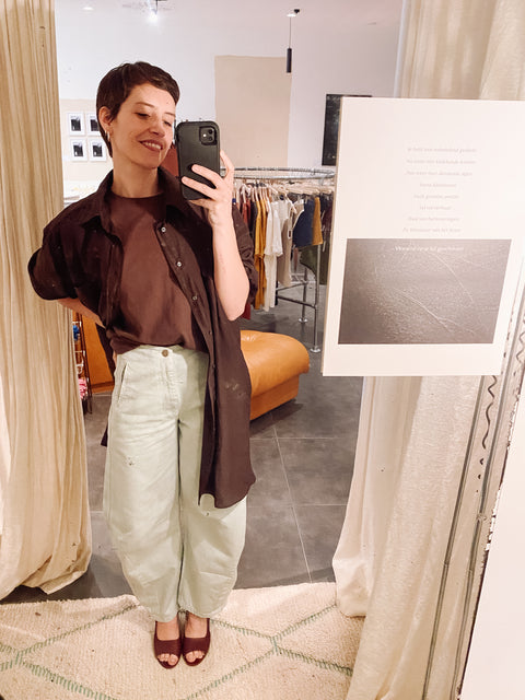 Broek 'Wynn' wash denim - ocean