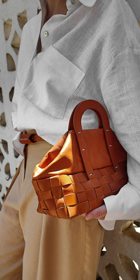 Mimbre trapecio bag - hazelnut