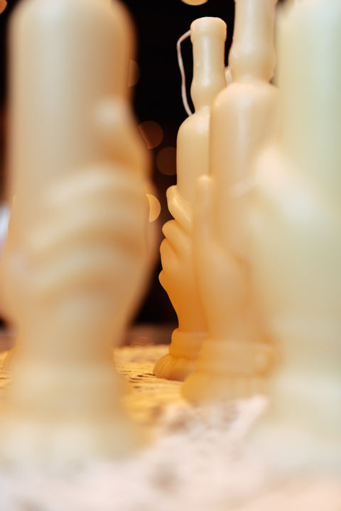 La Bouteille beeswax candle - white (local pick-up only)