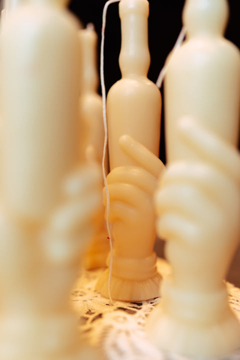 La Bouteille beeswax candle - white (local pick-up only)