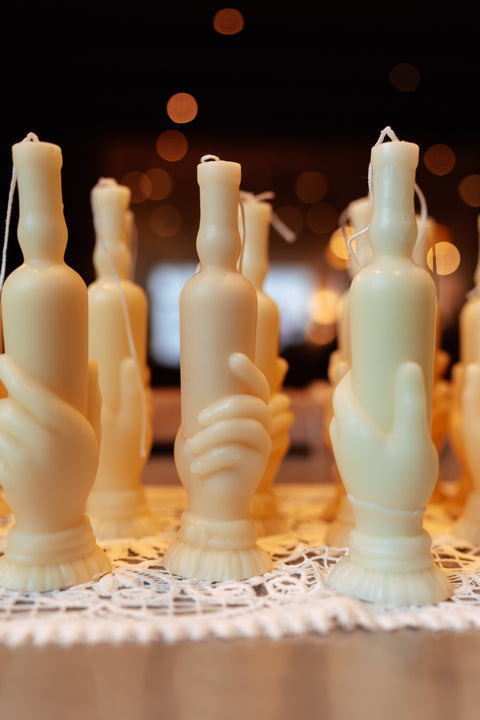 La Bouteille beeswax candle - white (local pick-up only)