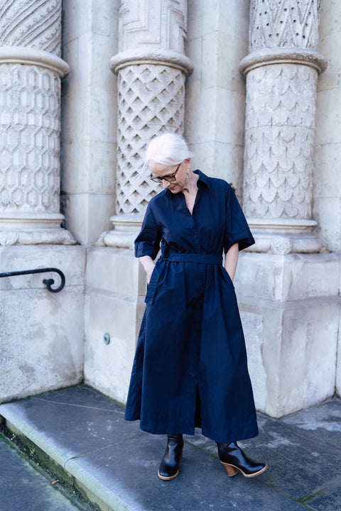 Jurk 'Didi' GMTD poplin - dark navy