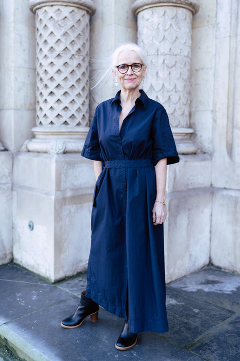 Jurk 'Didi' GMTD poplin - dark navy