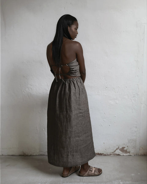 Form dress - tobacco