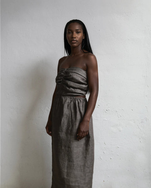 Form dress - tobacco