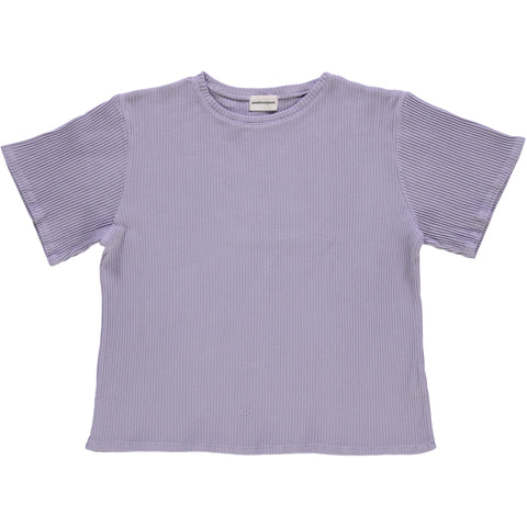 Geribbeld shirt met korte mouwen - lavender aura