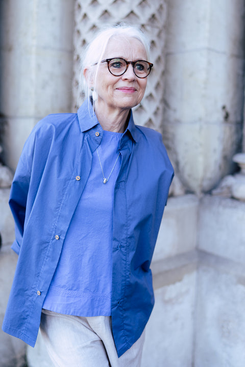 Tijdloos hemd - dasty blue
