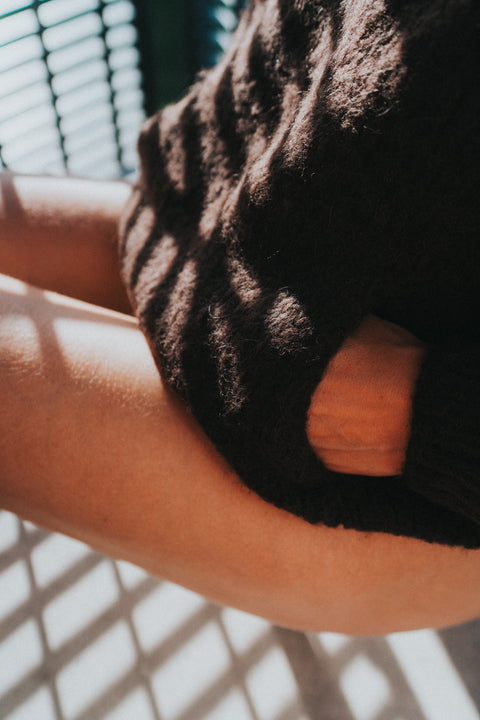 Pia hooded knit nuez - wollen hoodie