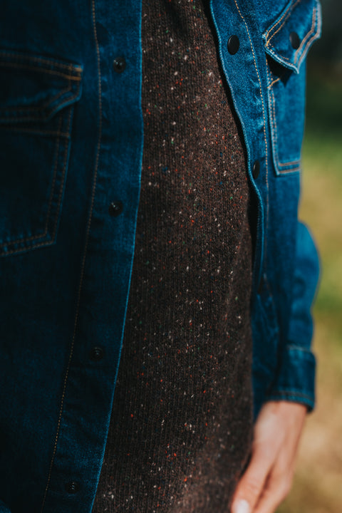 Gespikkelde sweater uit wol - speckled earth