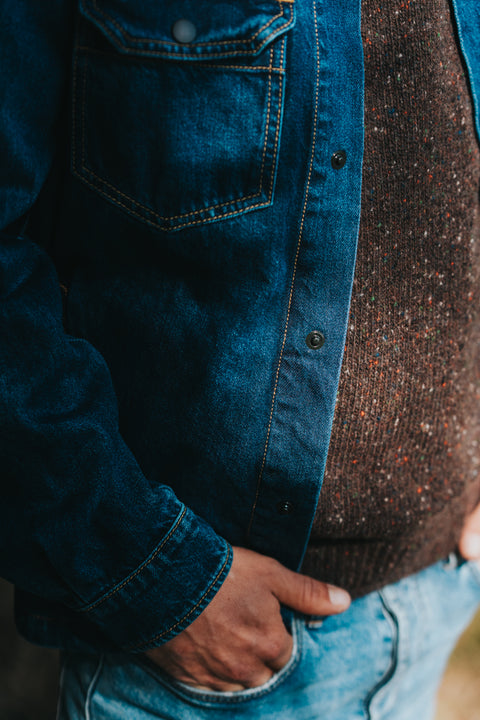 Gespikkelde sweater uit wol - speckled earth