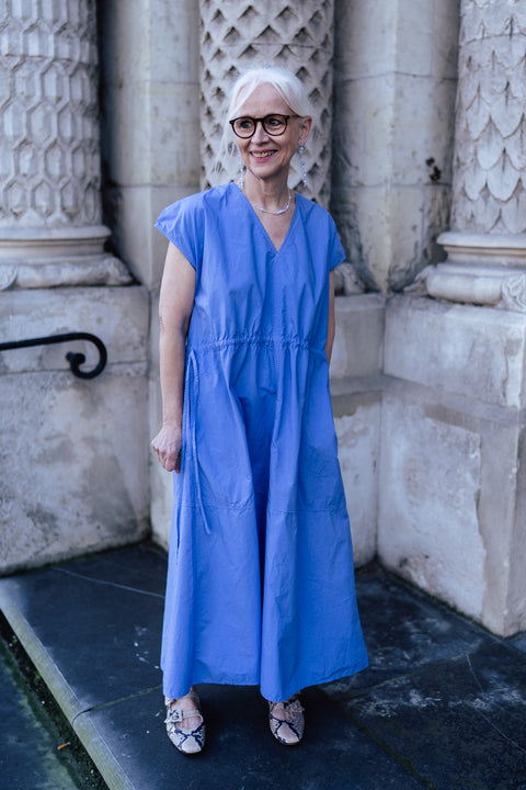 Jurk 'Dalila' GMTD poplin - blue bonnet