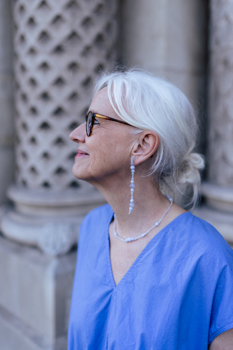 Lone Glyzinia oorringen N°2 - lichtblauw