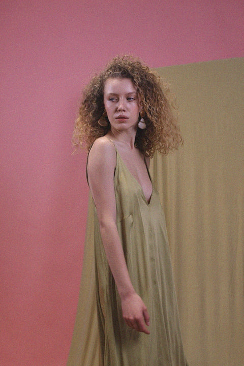 Maxi dress - soft olive