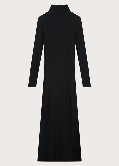 Lange aansluitende jurk - zwart