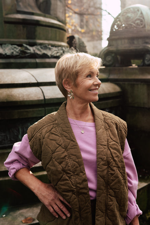 Quilted jacket (mouwloos) - dark moss