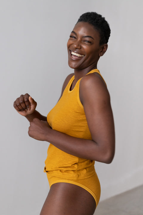 Linnen slip - saffraan